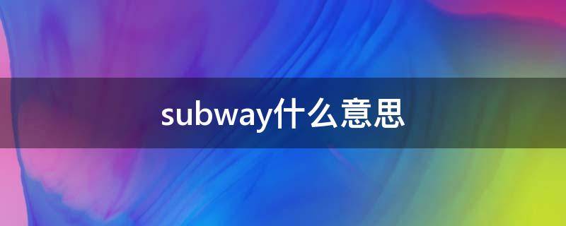 subway什么意思 bysubway什么意思