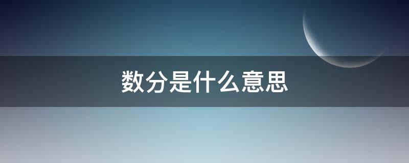 数分是什么意思（数分概念）
