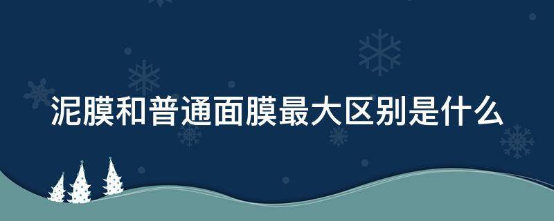 泥膜和普通面膜最大区别是什么（泥膜和面膜怎么搭配使用）