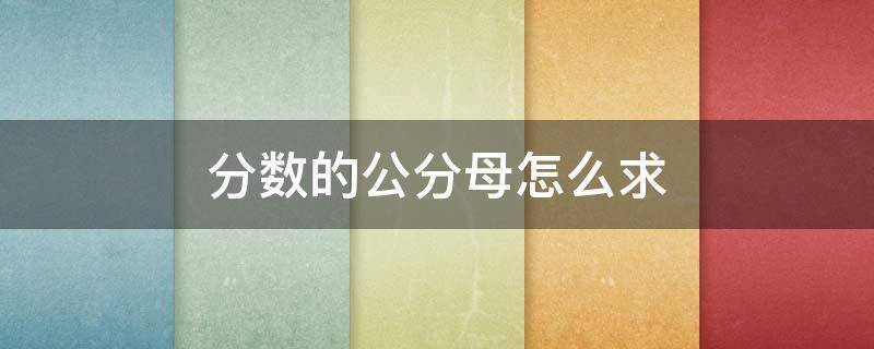 分数的公分母怎么求（三个分数的公分母怎么求）