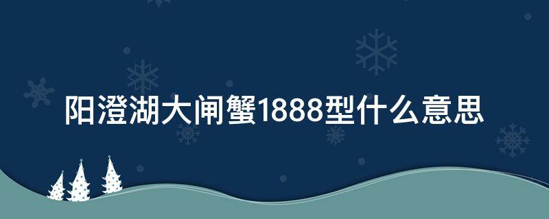 阳澄湖大闸蟹1888型什么意思（阳澄湖大闸蟹18888型号多少钱）
