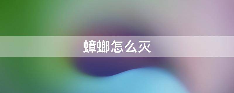 蟑螂怎么灭（蟑螂怎么灭掉用什么东西可以）