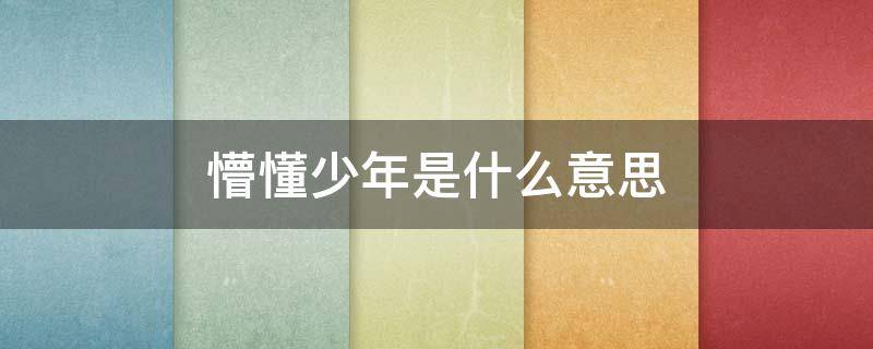 懵懂少年是什么意思 懵懂少年是什么意思呢