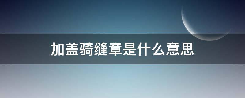 加盖骑缝章是什么意思（加盖骑缝章是什么意思?）