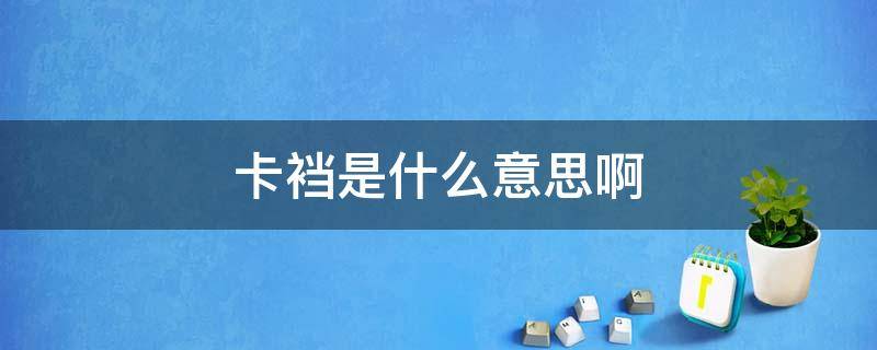卡裆是什么意思啊 卡裆是什么意思啊soul