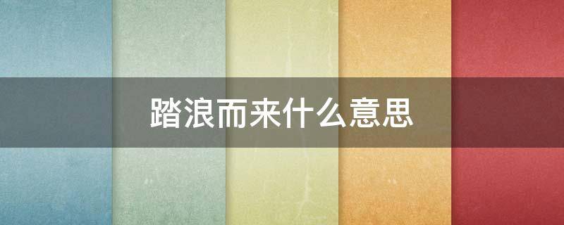 踏浪而来什么意思 踏浪而起的意思