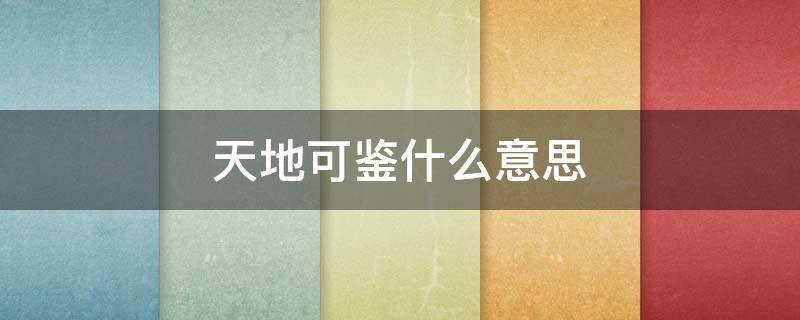 天地可鉴什么意思（天地可鉴什么意思生肖）
