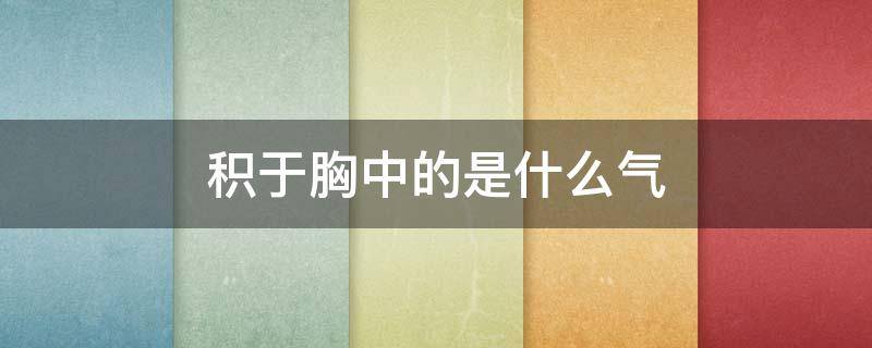 积于胸中的是什么气 积于胸中贯注于心肺的气是