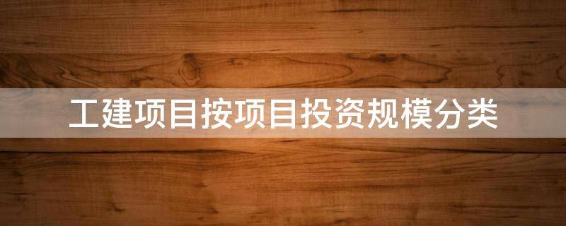 工建项目按项目投资规模分类 工程项目按建设规模标准可分为大型中型小型项目