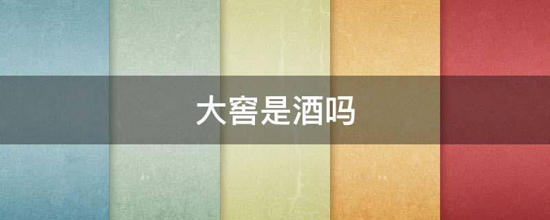 大窖是酒吗（大窖是什么）
