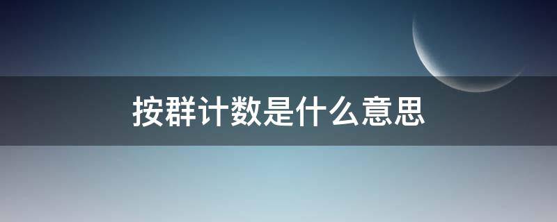 按群计数是什么意思（按群计数的好处）