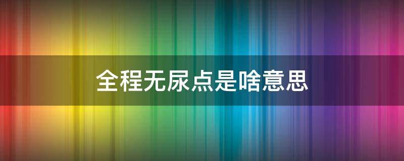 全程无尿点是啥意思（全程无泪点是什么意思）