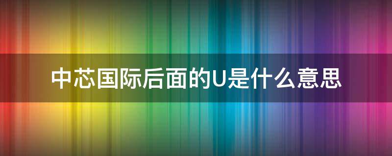 中芯国际后面的U是什么意思（中芯国际后面有个u）