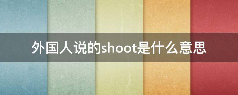 外国人说的shoot是什么意思（shoot 俚语）