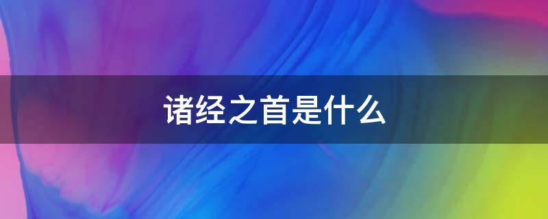 诸经之首是什么 诸经是什么意思