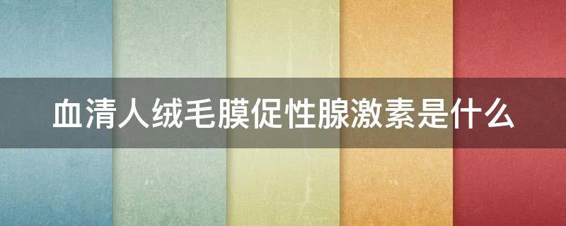 血清人绒毛膜促性腺激素是什么（血清人绒毛膜促性腺激素是什么管子）