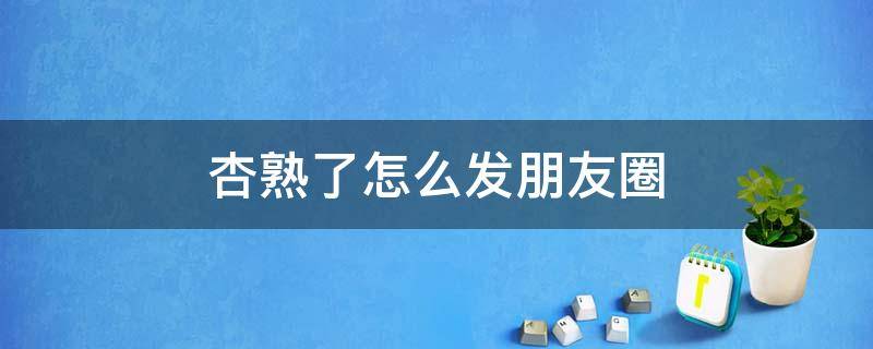 杏熟了怎么发朋友圈（杏熟了的文案）