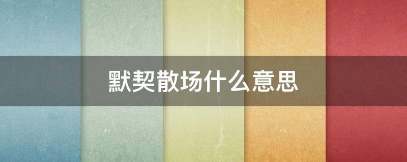 默契散场什么意思（默契下一句）