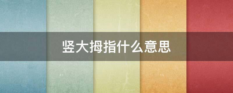 竖大拇指什么意思（拍照竖大拇指什么意思）
