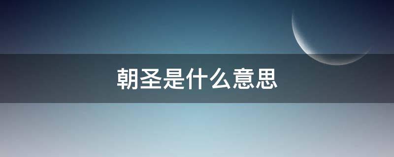 朝圣是什么意思(万国朝圣是什么意思)