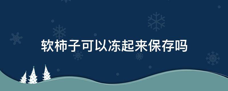 软柿子可以冻起来保存吗（软柿子可以冻起来保存吗为什么）