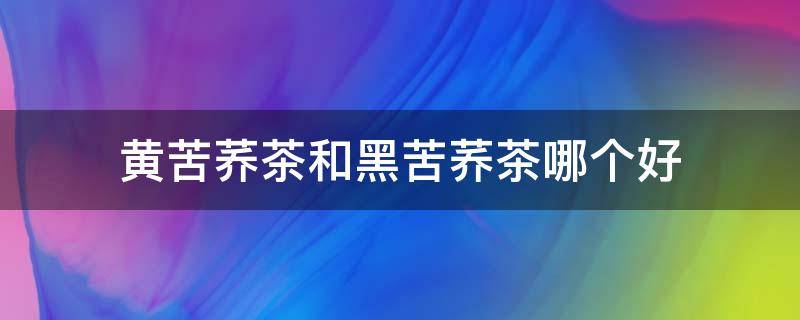 黄苦荞茶和黑苦荞茶哪个好（黄苦荞茶和黑苦荞茶哪个好一点）