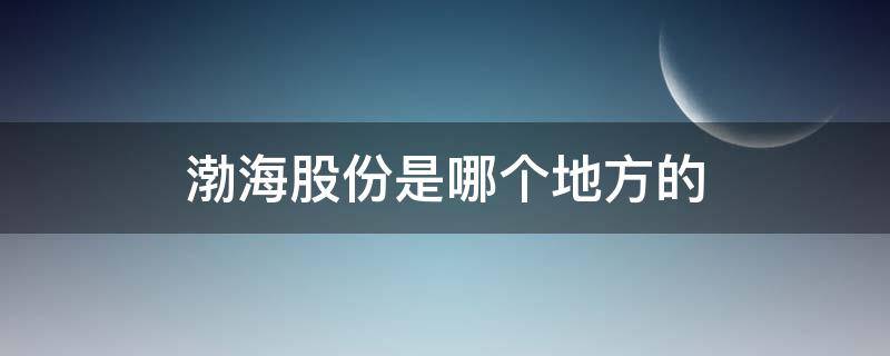 渤海股份是哪个地方的 渤海股份是哪个地方的上市公司