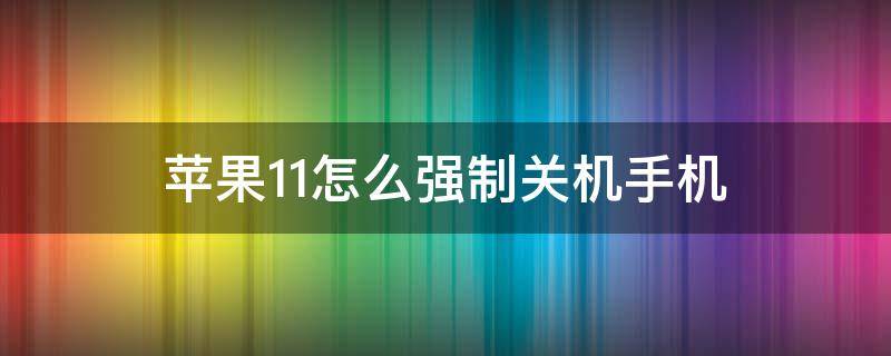 苹果11怎么强制关机手机 苹果11怎么强制关机手机密码
