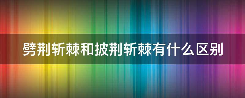 劈荆斩棘和披荆斩棘有什么区别（劈荆斩棘和披荆斩棘有什么区别呢）