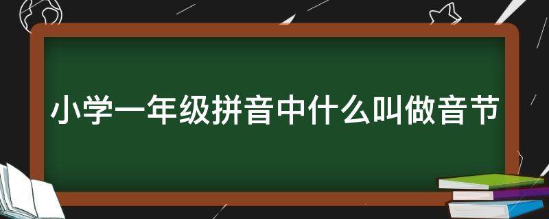 小学一年级拼音中什么叫做音节 语文一年级什么叫音节
