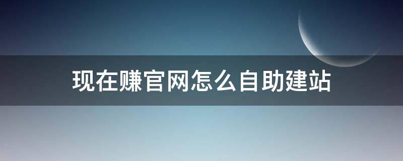 现在赚官网怎么自助建站（搭建赚钱网站）