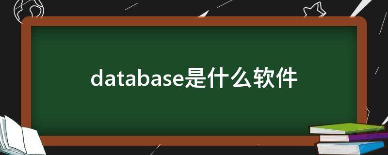 database是什么软件（database有什么用）