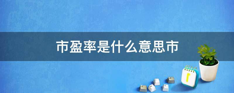 市盈率是什么意思市（市盈率到底是什么意思）