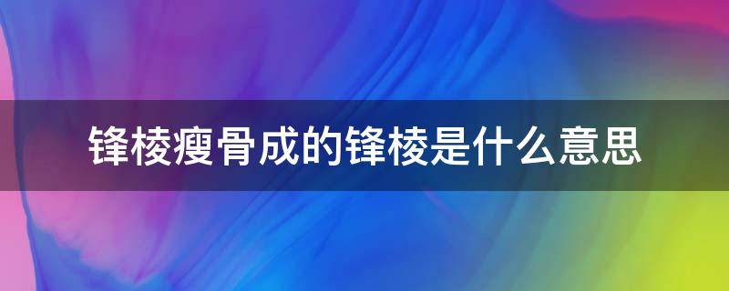 锋棱瘦骨成的锋棱是什么意思（锋棱瘦骨成全诗的意思）