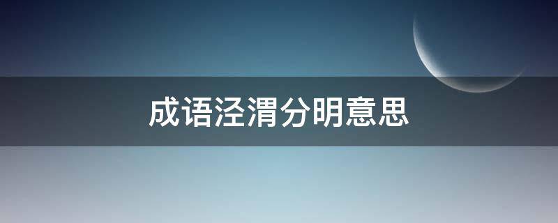 成语泾渭分明意思（成语泾渭分明意思解释）