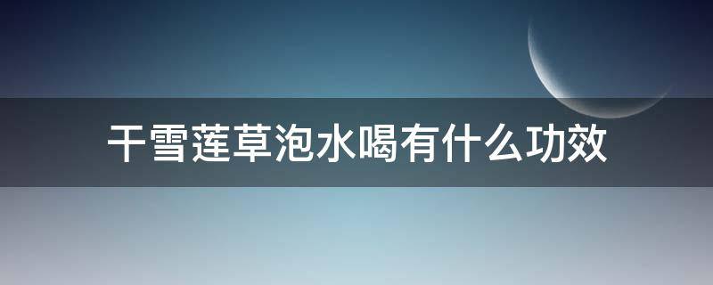 干雪莲草泡水喝有什么功效 干雪莲的作用