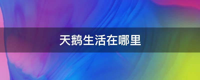 天鹅生活在哪里（天鹅生活在哪儿）
