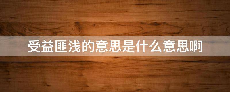 受益匪浅的意思是什么意思啊（受益匪浅的意思是什么意思啊）