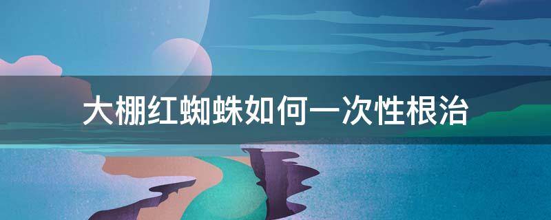 大棚红蜘蛛如何一次性根治（大棚红蜘蛛的最好防治方法）
