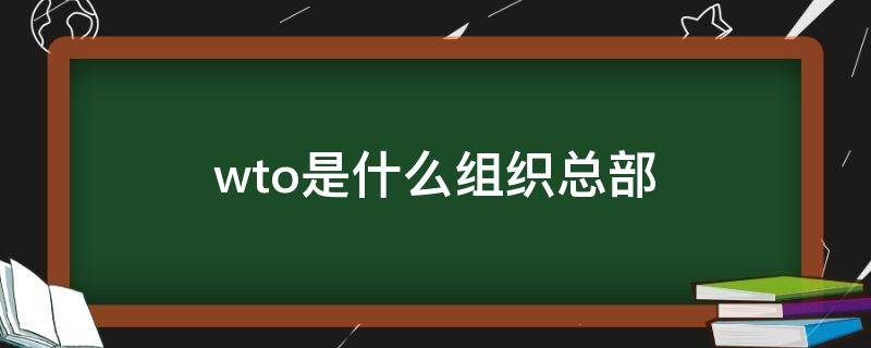 wto是什么组织总部（wto的总部设在哪里）