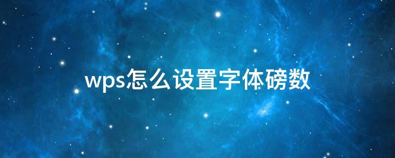 wps怎么设置字体磅数（wps怎么调字体磅数）