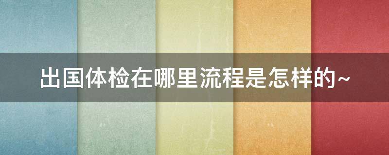 出国体检在哪里流程是怎样的~ 出国体检攻略