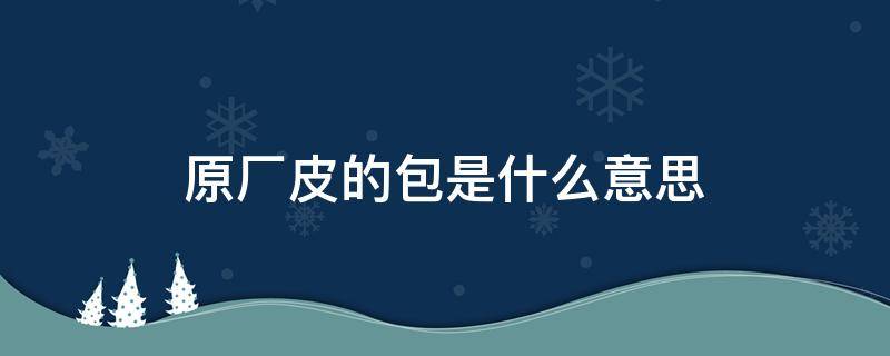 原厂皮的包是什么意思 什么叫原厂皮包