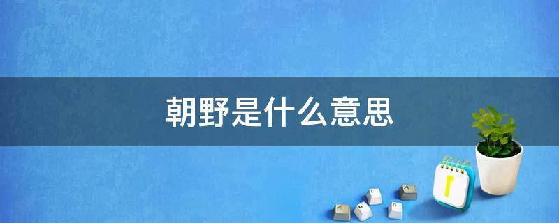 朝野是什么意思（权倾朝野是什么意思）