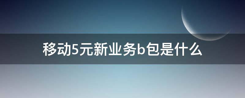 移动5元新业务b包是什么（中国移动5元5g包）