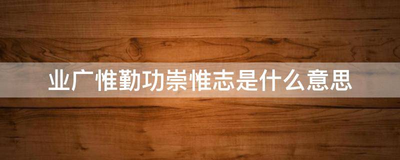 业广惟勤功崇惟志是什么意思 业广惟勤是成语吗