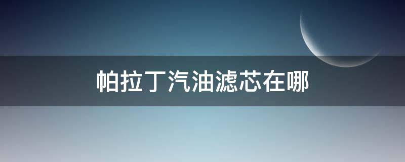 帕拉丁汽油滤芯在哪 帕拉丁汽油滤芯安装方向图