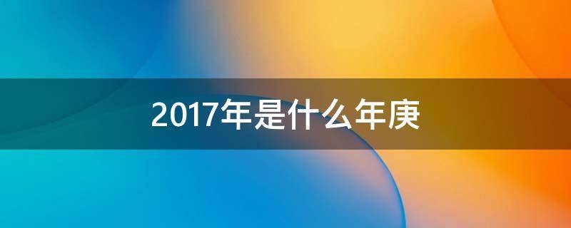 2017年是什么年庚（2017年是什么年庚辰）