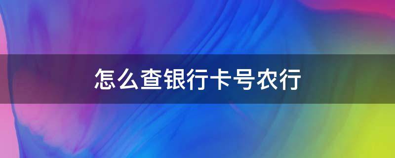 怎么查银行卡号农行 怎么查询银行卡号农行