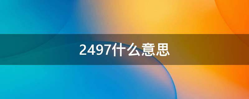 2497什么意思（2497什么意思爱情）